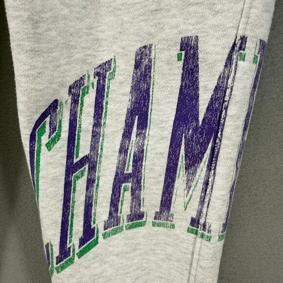 Champion Joggers Unisex M Grey Purple Green Reverse Weave Vintage Athleisure - Picture 3 of 16